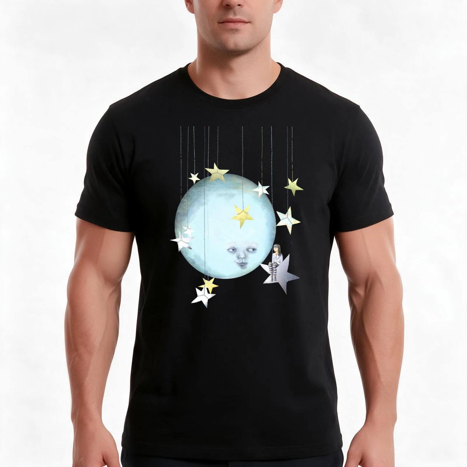 Hanging with the Stars T-Shirt, Summer Casual Cotton Tee, Oversized Streetwear Tops, Vintage Graphic Print, Unisex Men Women