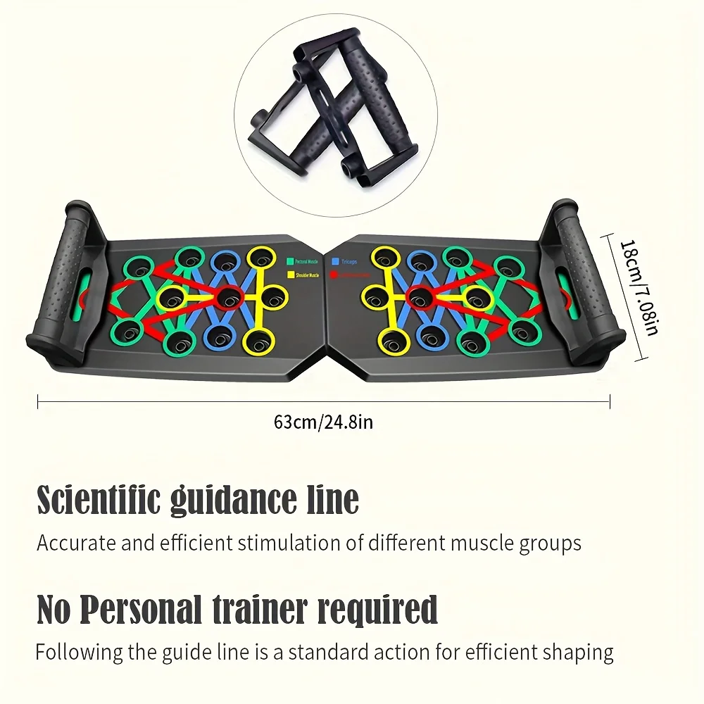 Picture 6: Portable Folding Push-up Board, Multi-functional Anti-slip Mat with Handle, Home Fitness Exercise for Chest, Abdomen and Arms