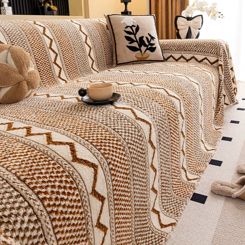 Retro Style Sofa Cover All Seasons Universal Thickened Anti-Slip Anti-Grab
