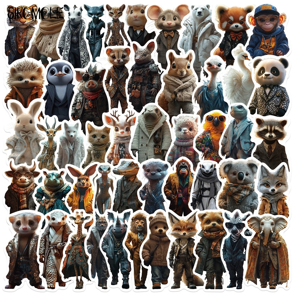 10/50/100 pçs dos desenhos animados bonito antropomórfico animal moda adesivos estéticos diy crianças viagem bagagem graffiti adesivo pacote