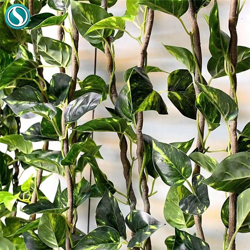 160 cm green leaves encrypted vine artificial plant ivy home window living room wall hanging wall decoration balcony vine wreath