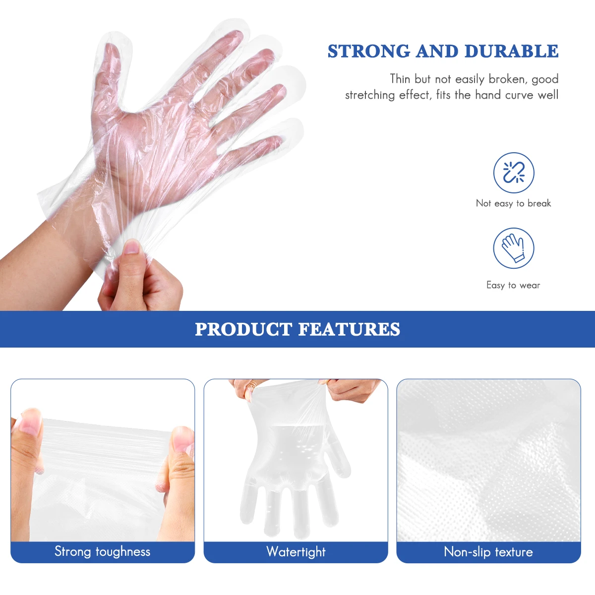 

Disposable gloves Polyethylene gloves Plastic gloves Safety gloves