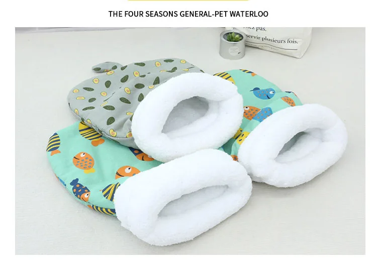 Semi fechado Dog Sleeping Bag para cães e gatos, Cordeiro Fleece, Quente Pet Nest, Drill Hole Bedding, Semi fechado, Outono e Inverno