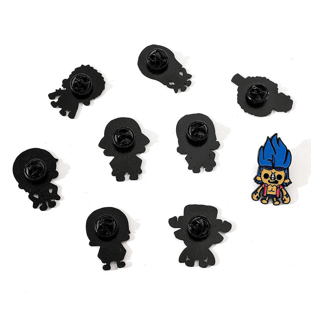 9 Pcs Anime Monkey D. Luffy Brooch Cute Tony Tony Chopper Enamel Pin Metal Badge Jewelry Backpack Clothing Accessories