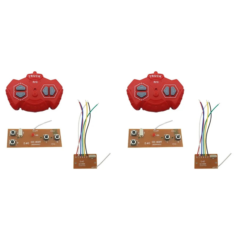 ABGI-2X 2.4G Four-Way Remote Control Module 4CH RC Remote Control Transmitter Receiver Circuit Board Accessories