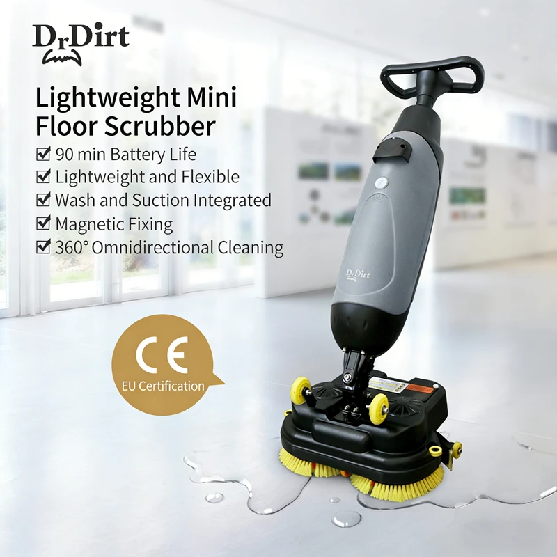 Floor Cleaning Wet Water Vacuum Cleaner Machine Industrial Rechargeable Battery Powered Manual Push Floor Sweeper And Scrubber
