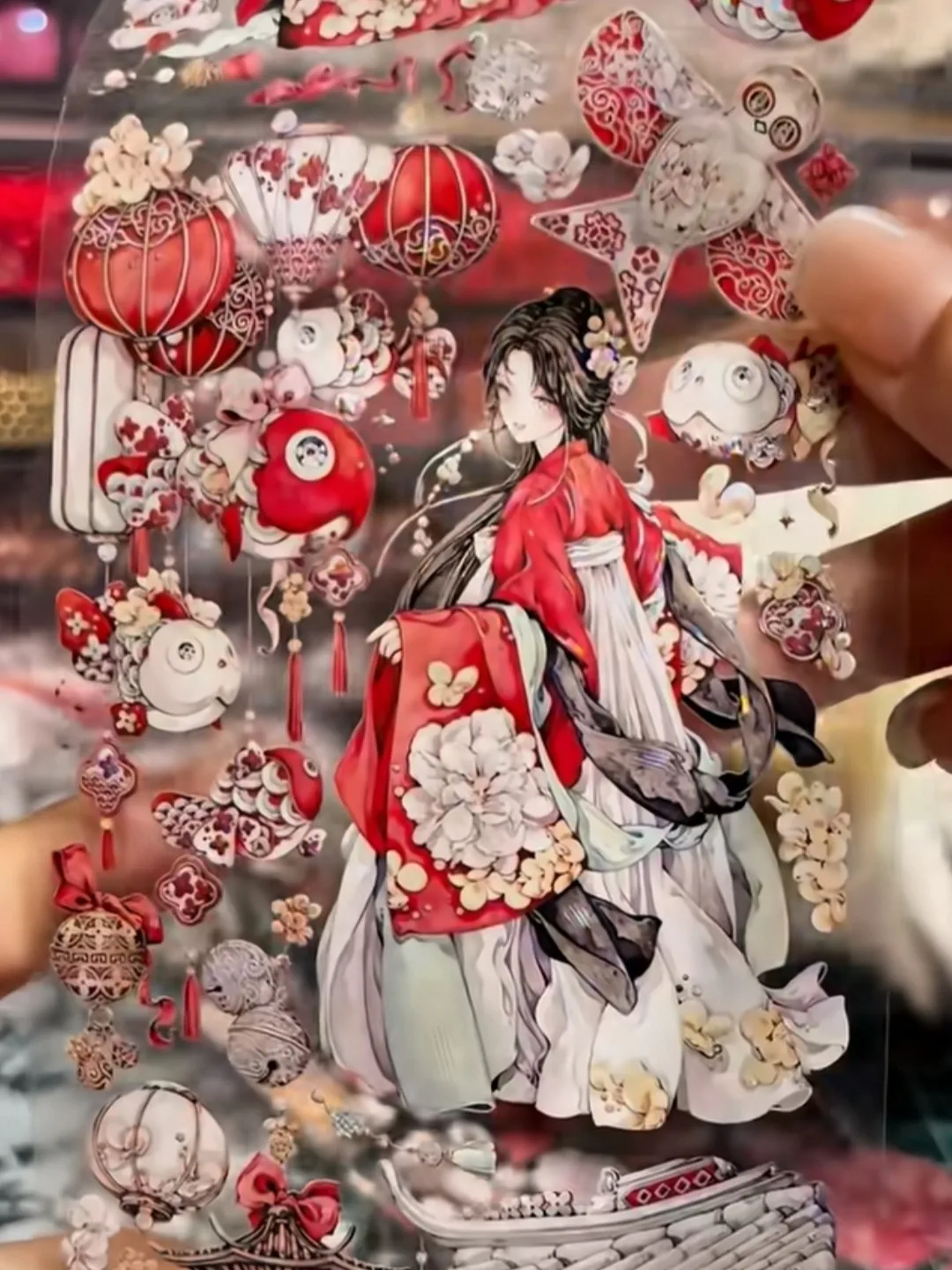 

5м полурулонная декоративная клейкая лента Washi Gumei Lion с блестками для скрапбукинга, дневников и открыток