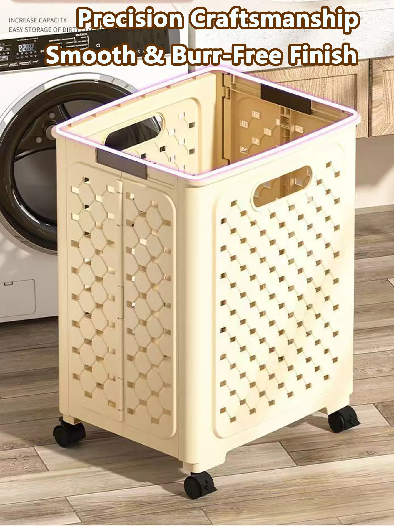 Dirty Clothes Basket Household Dirty Clothes Storage Basket Laundry Basket Bathroom Clothes Basket Large Capacity Foldable D image 4