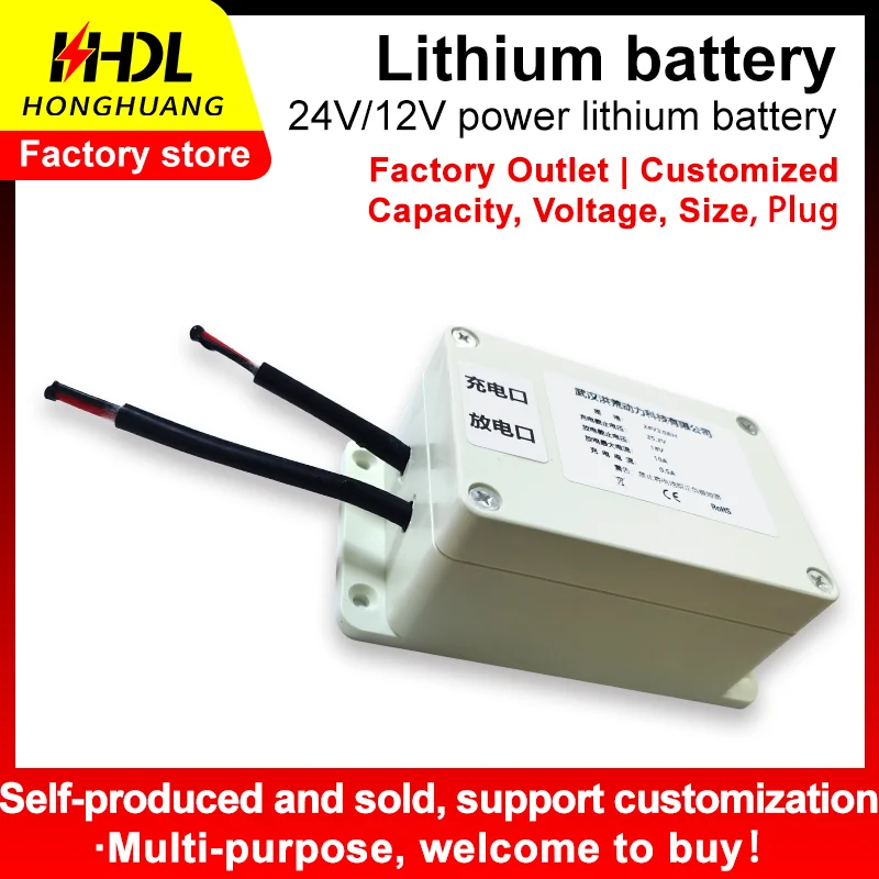 

24V Lithium Battery Pack with Waterproof Case for Electric Motor Bicycle Scooter Medical Equipment Street Light Support Custom