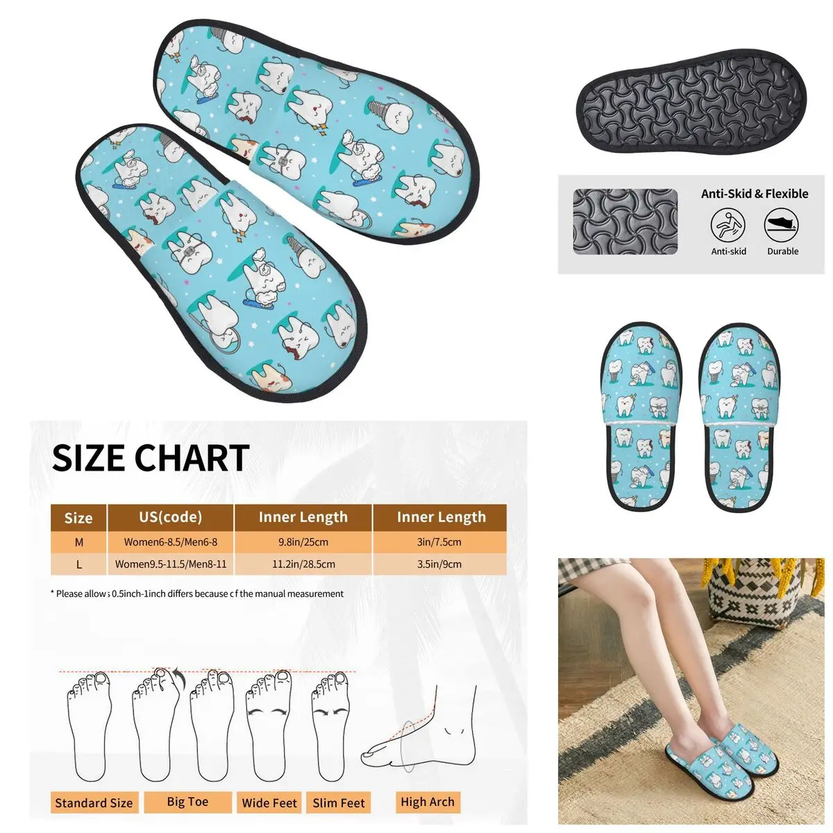 Teeth Baby Men Women Furry slippers,Leisure printing pantoufle homme Home slippers