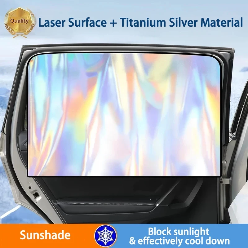 Car Sunshade,  UV Protection Curtain Car Trunk Organizer Backseat Storage Bag High Capacity Multi-use Oxford Car Seat Back Organ