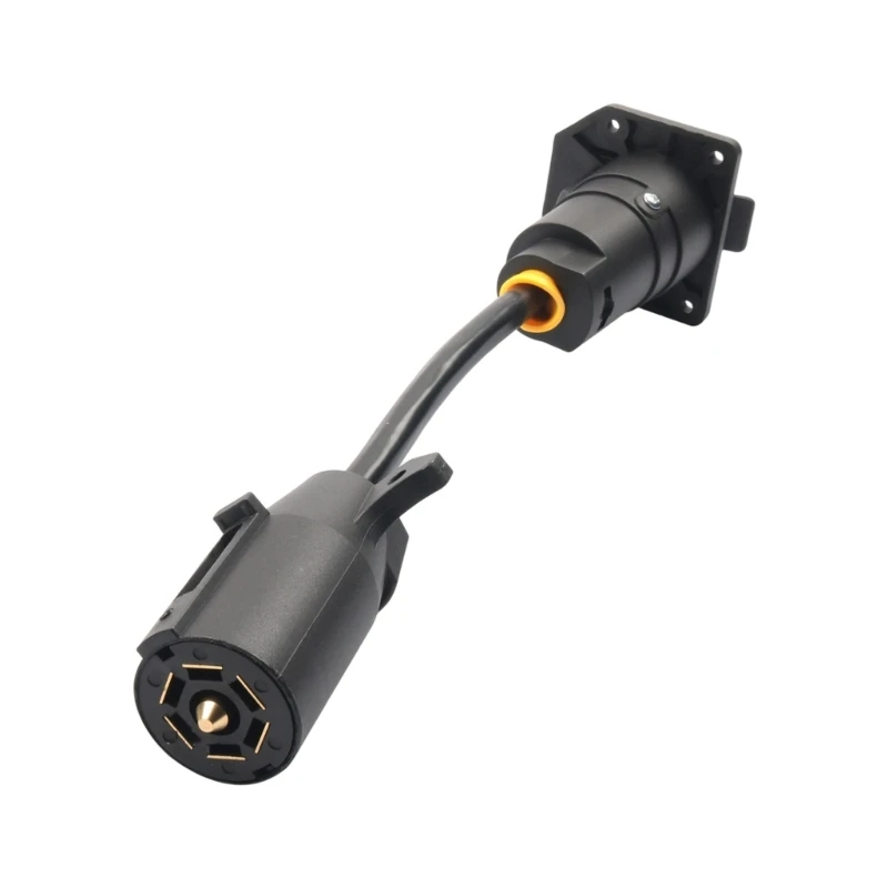7-Wege-Steckdosenadapter für Anhänger 12V Verdrahtungsanschluss mit Montageflansch H8WE – Detail 1