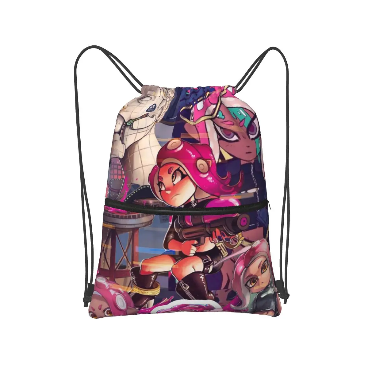 

Splatoon Play Gamer Backpacks Fashion Drawstring Bags Sports Bag Book Bags for Man Woman School