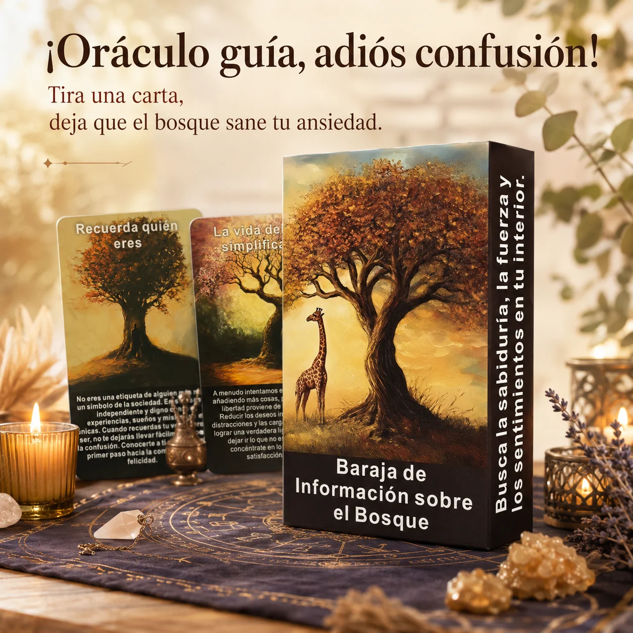 

56 Spanish Oracle Cards, Tarot Cards, Mysterious Forest Healing Messages, Soul Guidance & Emotional Comfort Cards