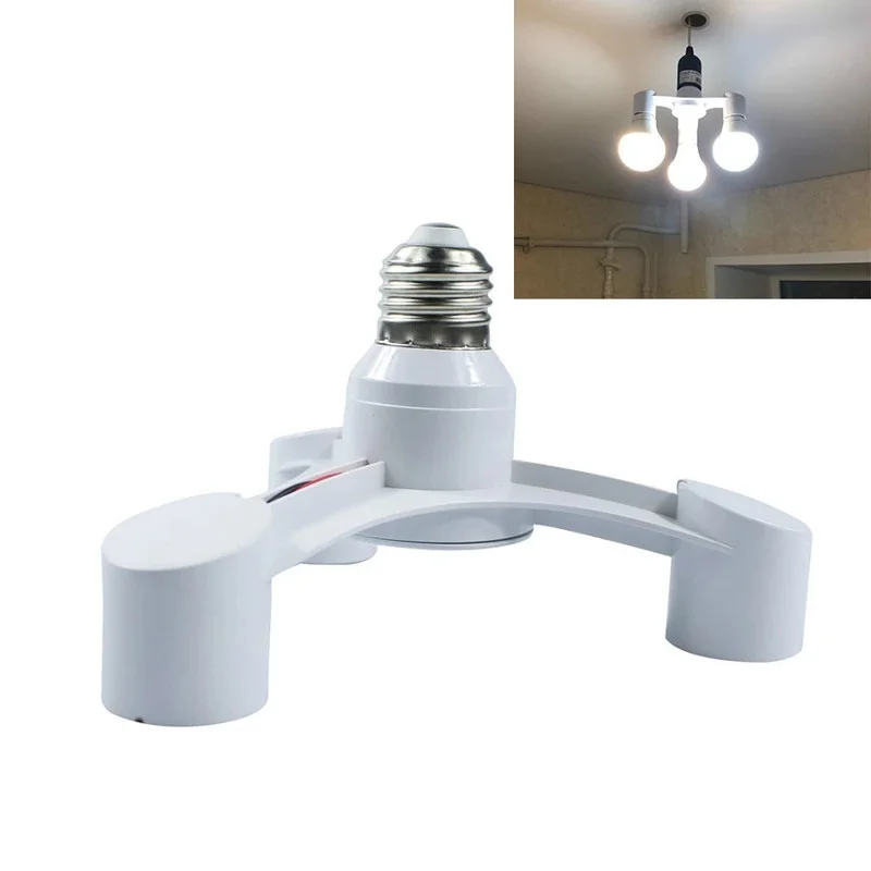 2026 New E27 To E27 Extended Socket Adapter 3 In 1 Design Lamp Bulb Splitter Holder Practical Photo Studio Lighting Supplies