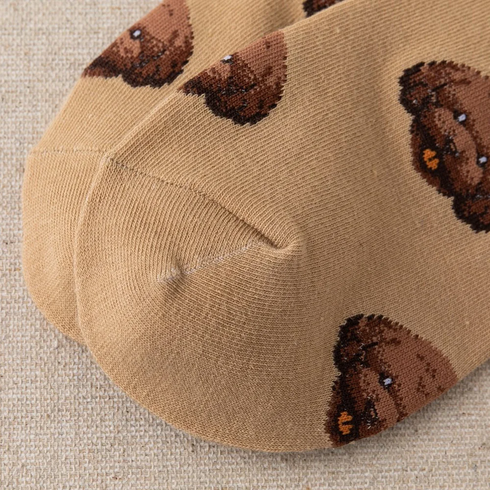 5 Paar süße Cartoon-Tier-Damensocken, modische Street-Style-Spaß-Mittelrohrsocken – Detail 10