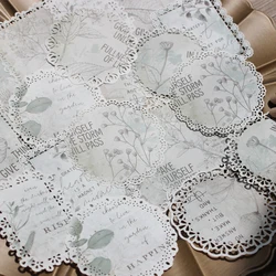 KSCRAFT 20pcs Vintage Greenery Lace Doily Paper Background for DIY Junk Journal Planner Mixed Media Scrapbooking Craft