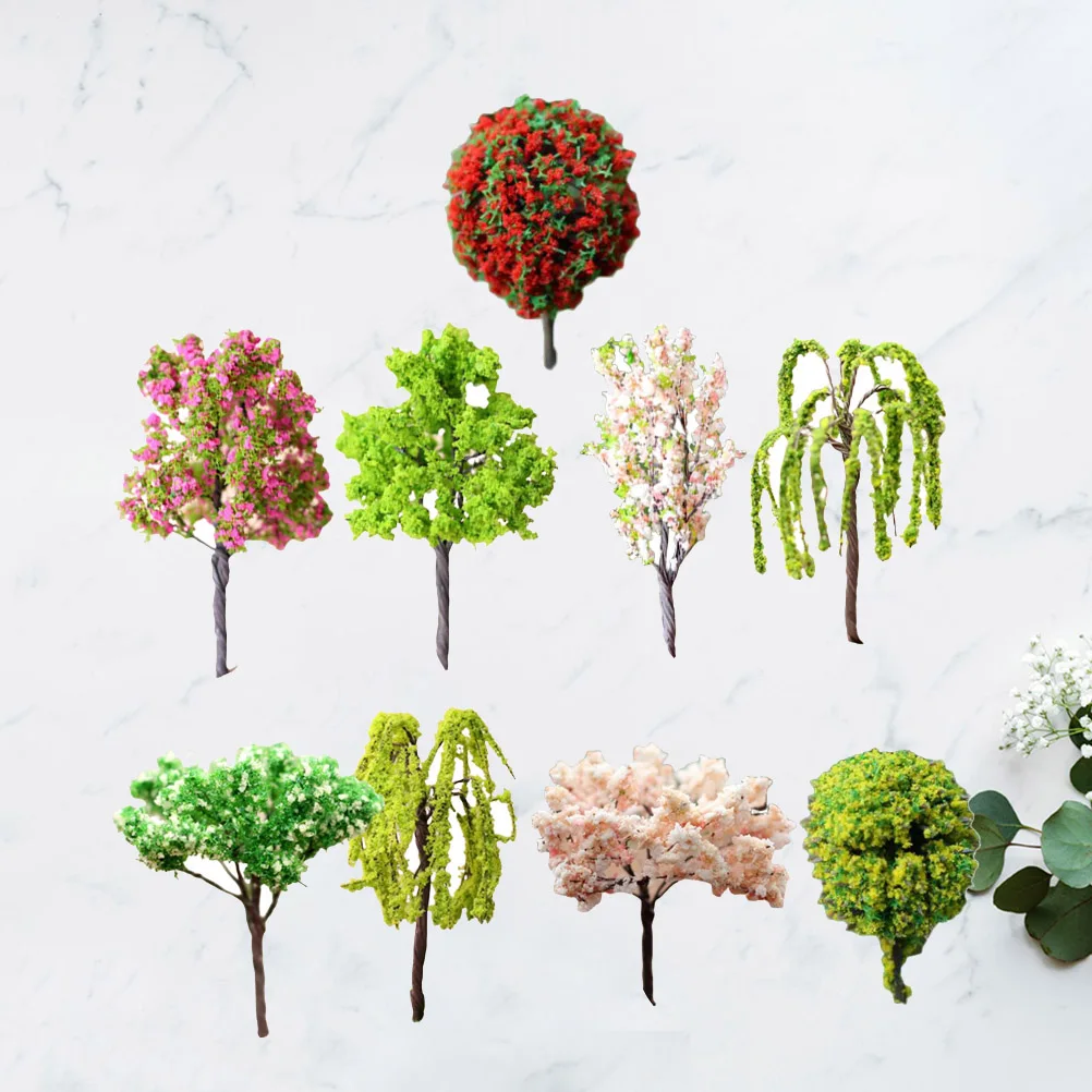 

9 Pcs Mini Decorative Trees for Moss Succulent Bonsai Garden Craft Miniatures Plastic Tree Durable Gardening Props L