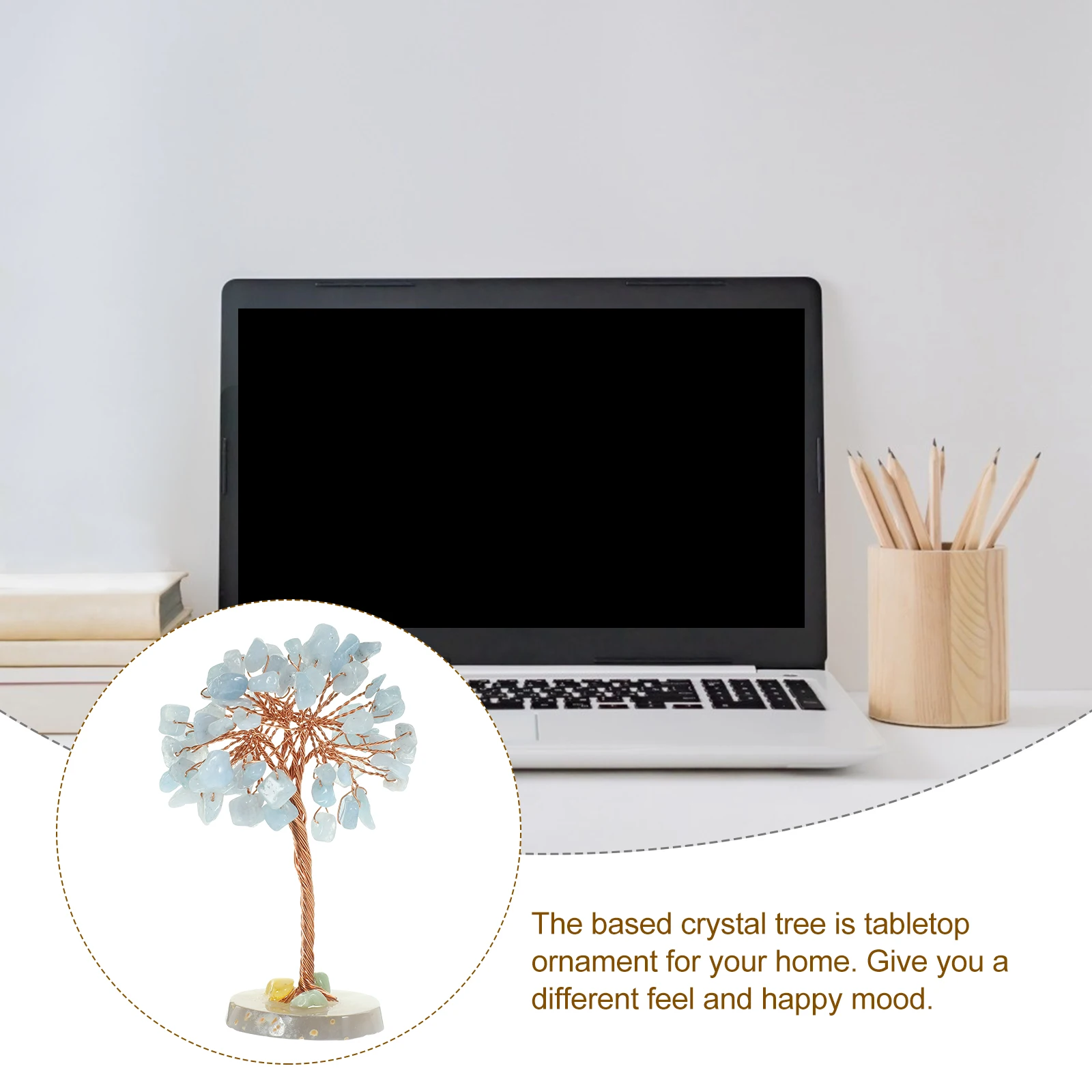 

Tree H for Home Desk Desktop nament Office Tree Decor Tabletop Crystal Crystal Craft Decor Craft Stylish Gift