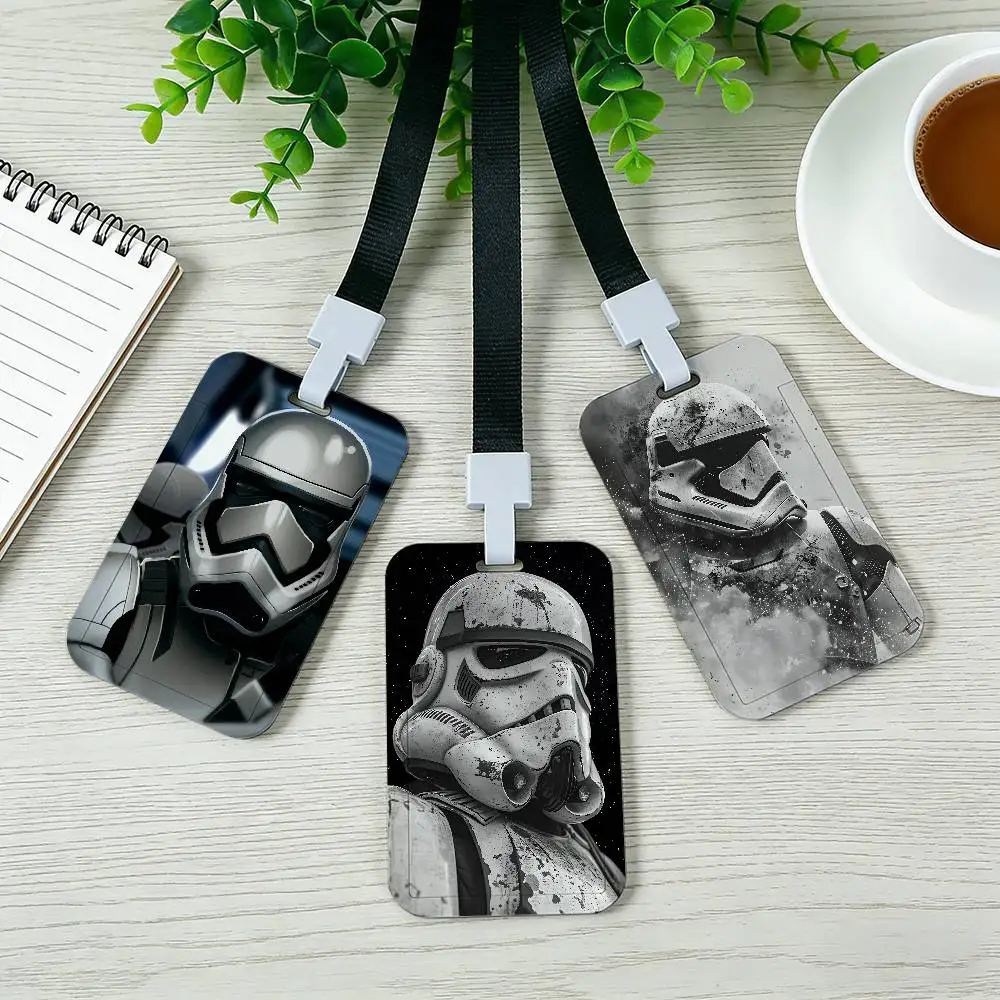 S-Star Wars Stormtrooper Lanyard Card Holder ID Bus Card Cover Badge Holder Pass Hang Rope Lariat Gifts Keys Accessories