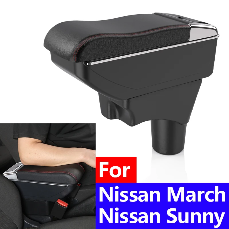 

Armrest for Nissan March Interior Center Console Storage Box with Cup Holder 2010 2011 2012 2013-2024 Car Interior Accessories