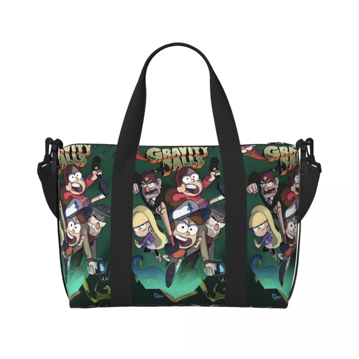 

Пляжная большая сумка Gravity Falls на заказ для женщин, модная пленка с классическим принтом, большие отделения, пляжные дорожные сумки для спортзала