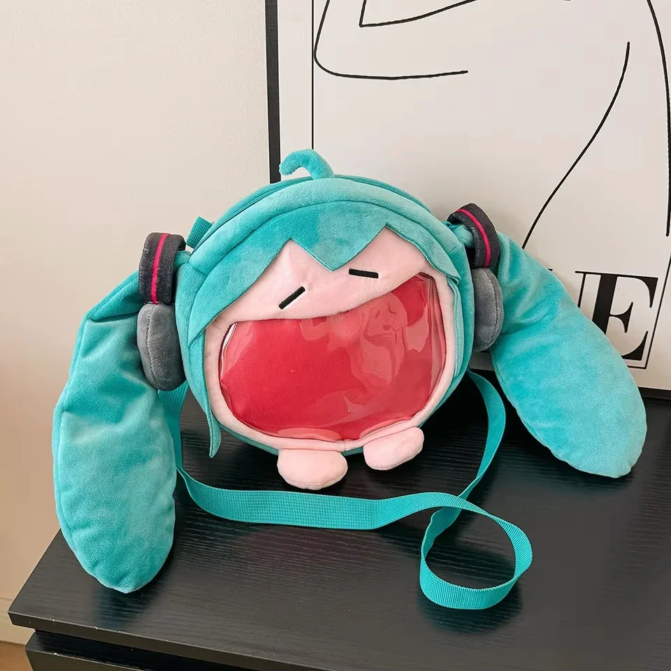 Hatsune miku anime transparente ita mochila nova kawaii pelúcia bolsa de ombro cosplay exibição escola estudante acessórios moda
