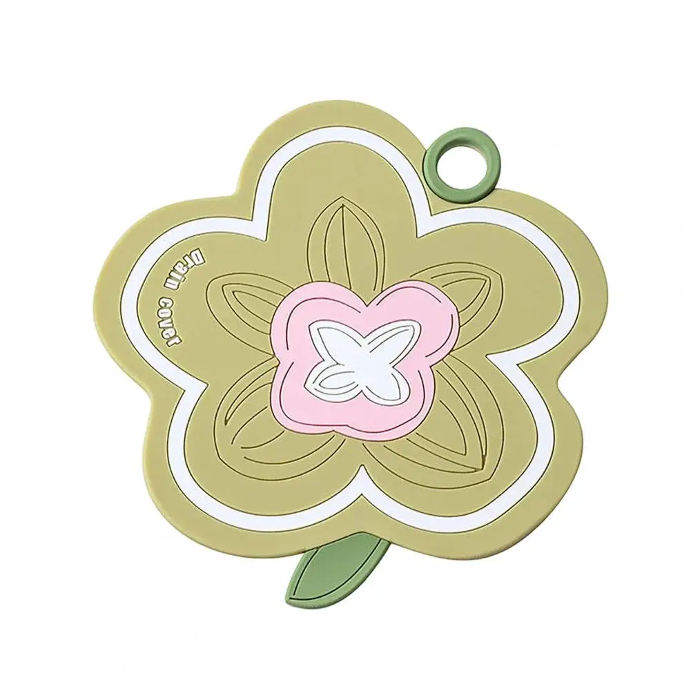Silicone Drain Cover with Handle 1/2pcs Silicone Flower Floor Drain Cover Shower Stopper with Handle Sewer for Bathroom