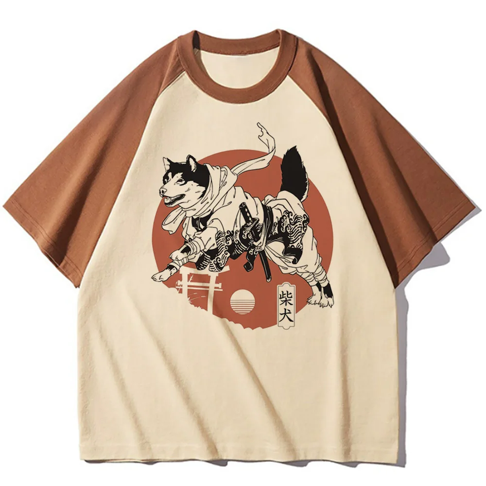 Shiba Inu top tees adolescente 2000s Y2k cómoda Grunge Digital 80s camisa mujer moda harajuku Grunge kawaii Digital