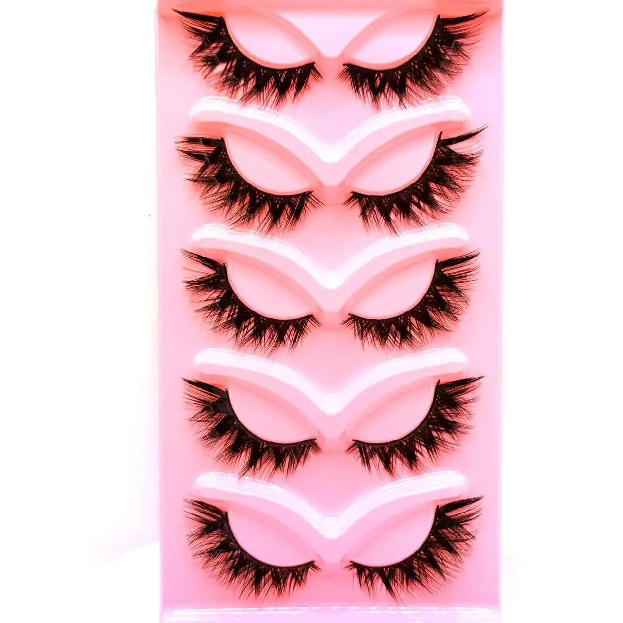 Trucco per vendite calde 5 paia di ciglia finte con striscia di volume drammatico per occhi di gatto
