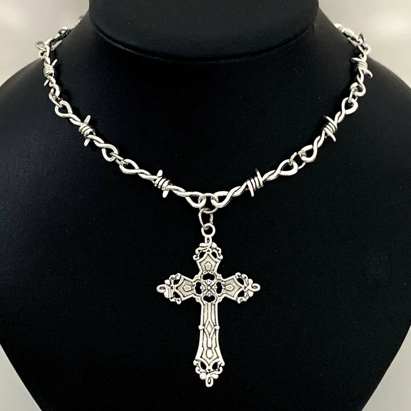 أوروبا والولايات المتحدة شخصية لف شوكة قلادة قلادة الرجال والنساء أسلوب فاسق مجوهرات الأزياء والاكسسوارات #3