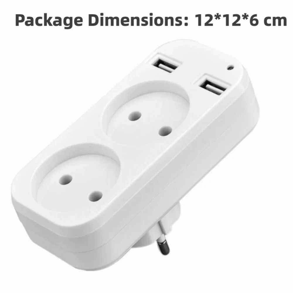 Power Strip EU Plug AC Outlet USB Socket Adapter Double Socket With 2 USB Port Fast Charging Home Office Surge Protector Adapter view 4