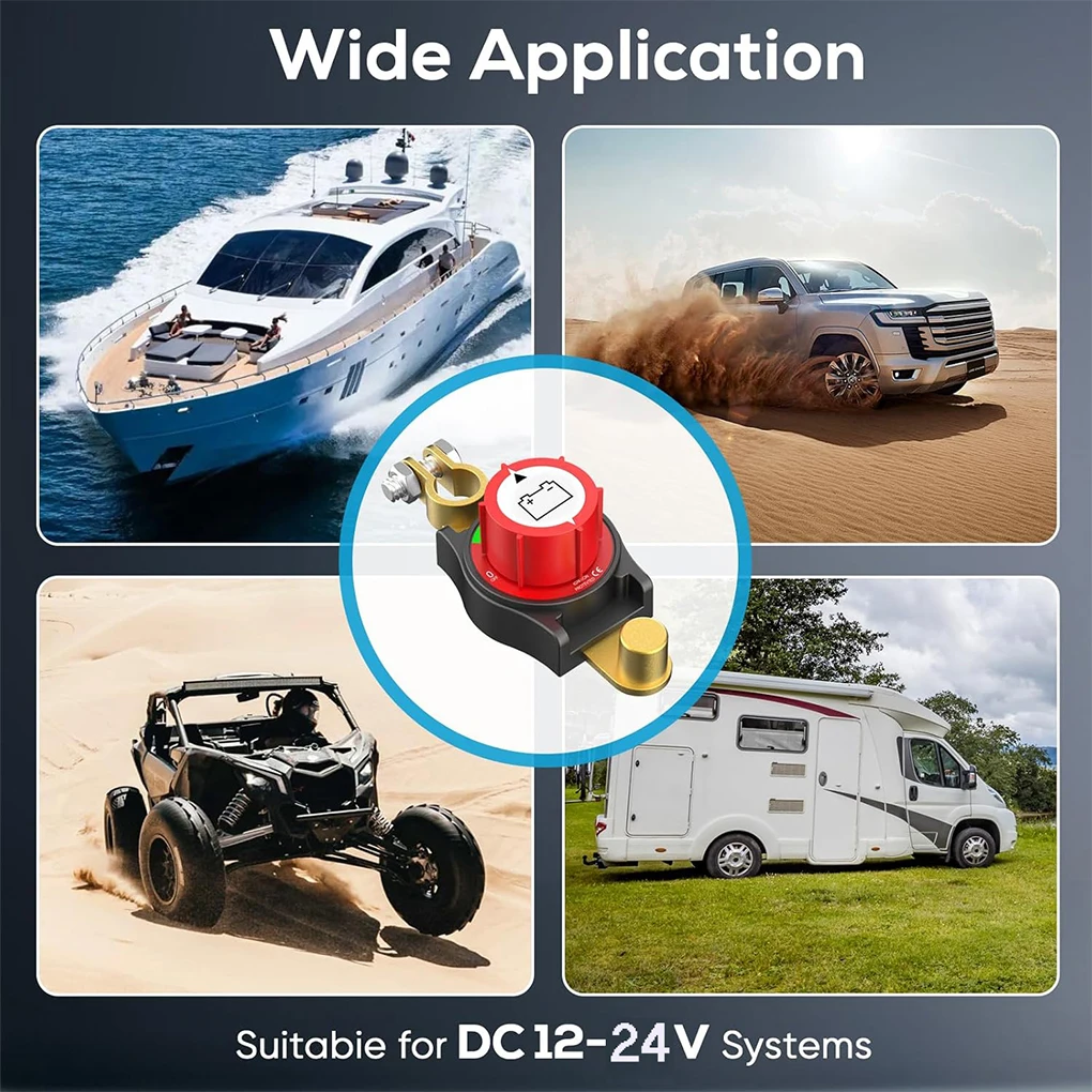 Top Post Battery Disconnect Switch Battery Disconnect Switch RV And Boat Negative Vehicle On/Off Side Post B