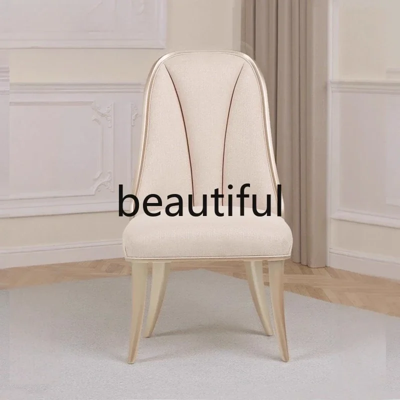 X  Light luxury solid wood dining chair high-end soft bag back chair fashion book chair