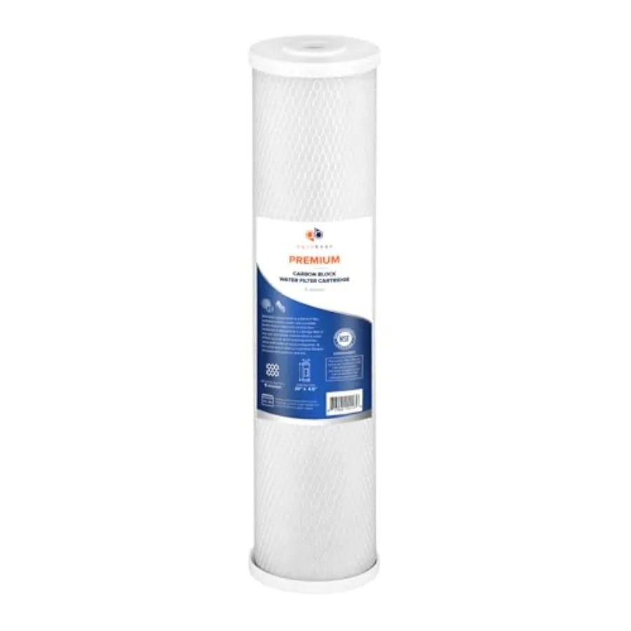 

5 Micron 20 x 4.5 Premium CTO Activated Carbon Water Filter Cartridge Replacement for Whole House Compatible with FC25B EP-20BB