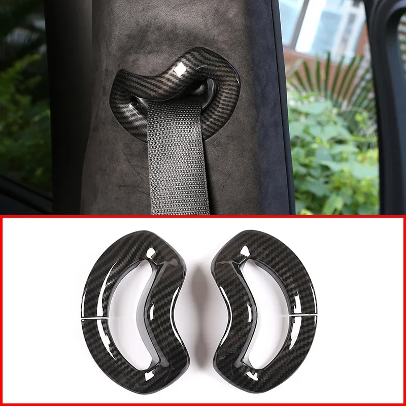 

For BMW X5 X7 G05 G07 2019-2020 ABS Chrome/Carbon Fiber Texture Car Seat Safety Belt Buckle Decoration Cover Car Accessories