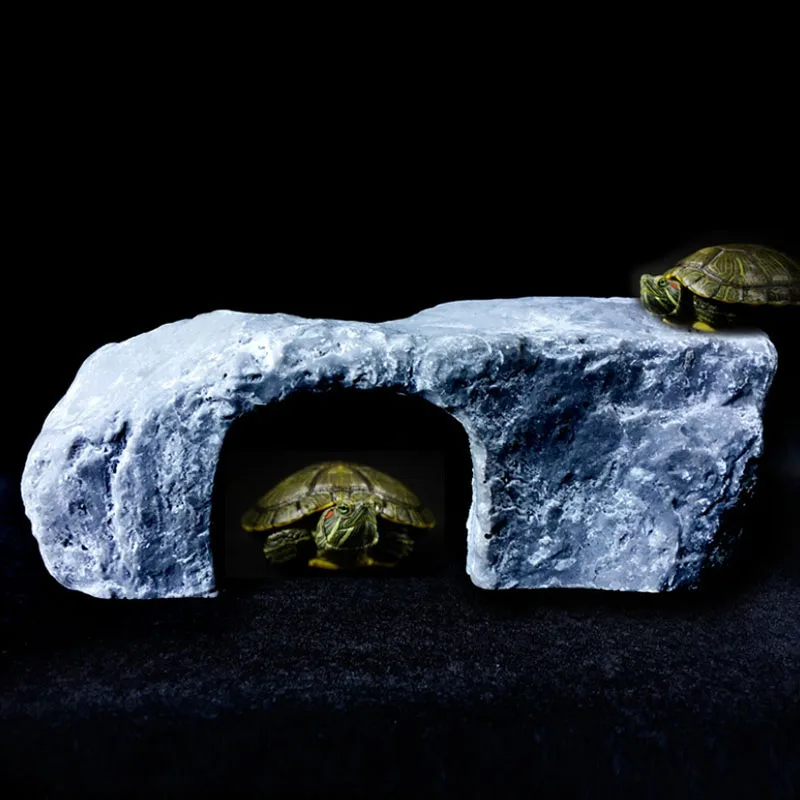 Kreatywne gady Terrarium żółw akcesoria platforma wygrzewająca wypoczynek jaskinia żywica wspinaczka zabawka dekoracja akwarium wystrój pełzające zwierzęta