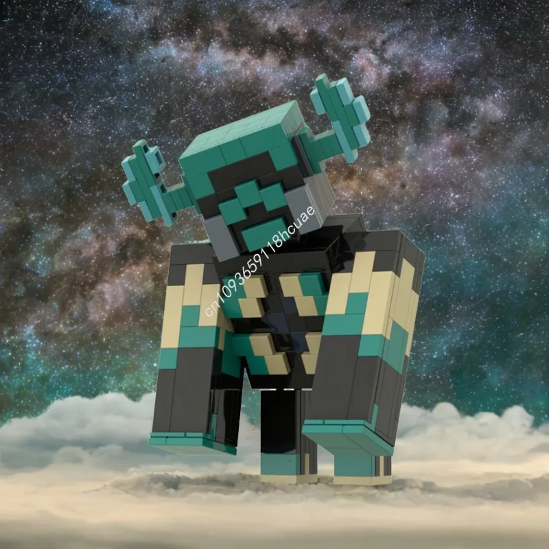 Kit de montaje de megáfiguras galácticas de 253 piezas, compatible con el modelo Warden Head, ideal para coleccionistas y bloques de exhibición para adultos