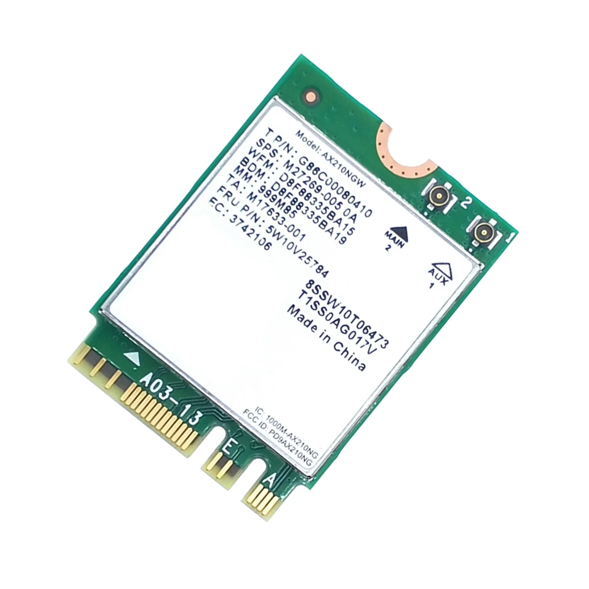 Tarjeta de red WiFi AX210 AX210NGW, adaptador inalámbrico de banda Dual de 2,4 Ghz/5G, WiFi 6E, M.2, NGFF, 802.11Ax, Bluetooth 5,2