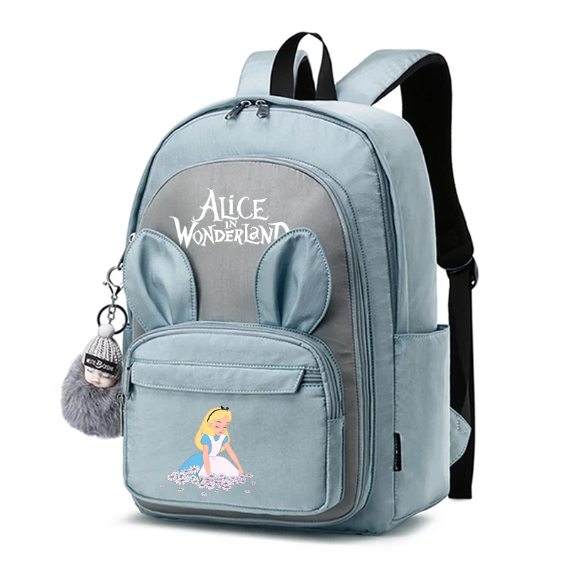 Alice in Wonderland Children School Bags for Girls Boy Backpacks Kindergarten Cartoon Toddle Kids Book Bag Teenager Rabbit Ears