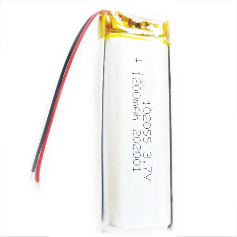 2/5/10/20 Pcs 3.7V 1200mAh 102055 Lithium Polymer Ion Battery 2.0mm JST Connector