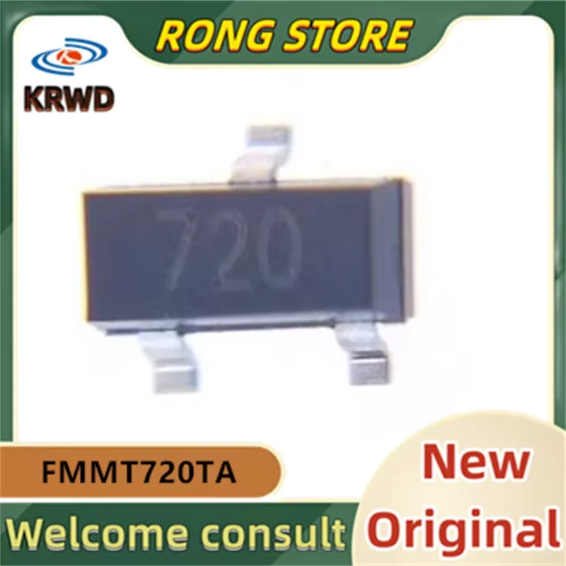 (50PCS/100PCS) 720 72O  FMMT720TA FMMT720 SOT-23 PNP 40V 1.5A 625mW New and Original Chip IC