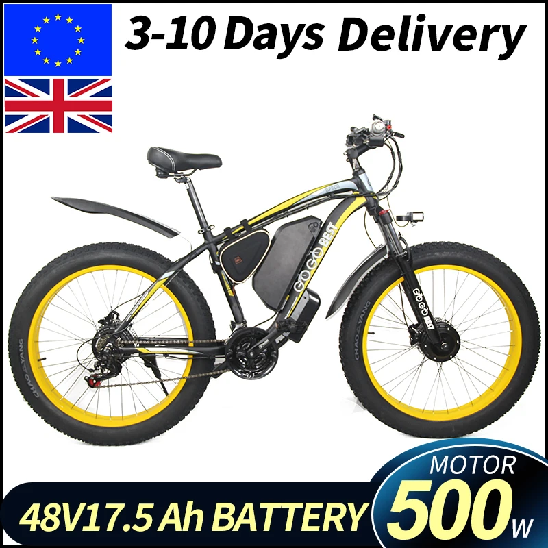 EU UK GOGOBEST GF700 Electric Bike Bicycle 26*4.0 Fat Tire 18.2Ah Battery 1000W Dual-Motor 50Km/h Max Speed 70Km Range