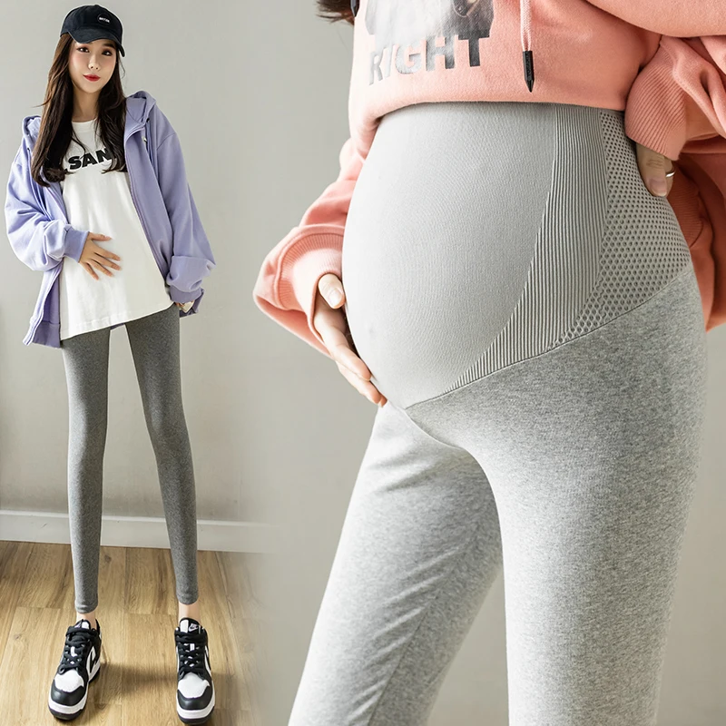 Seamless Cotton Maternity Legging 2024 Spring Sports Casual Pencil Pants for Pregnant Women Baby Care Waist Support Pregnancy