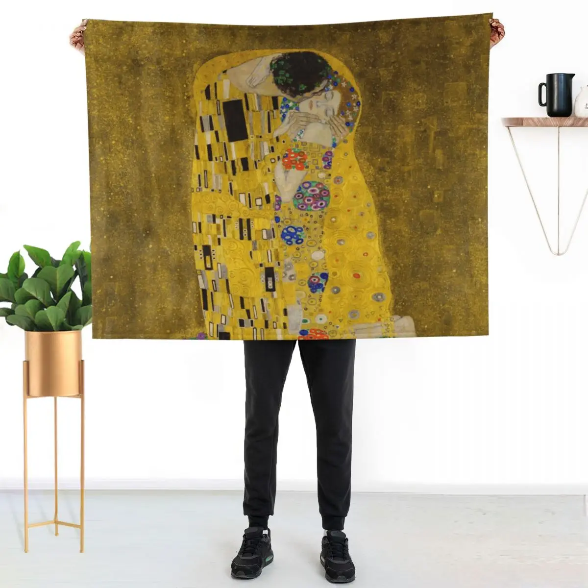 The Kiss (Klimt) Throw Blanket Luxurious Soft Blanket Holiday Gift for Family