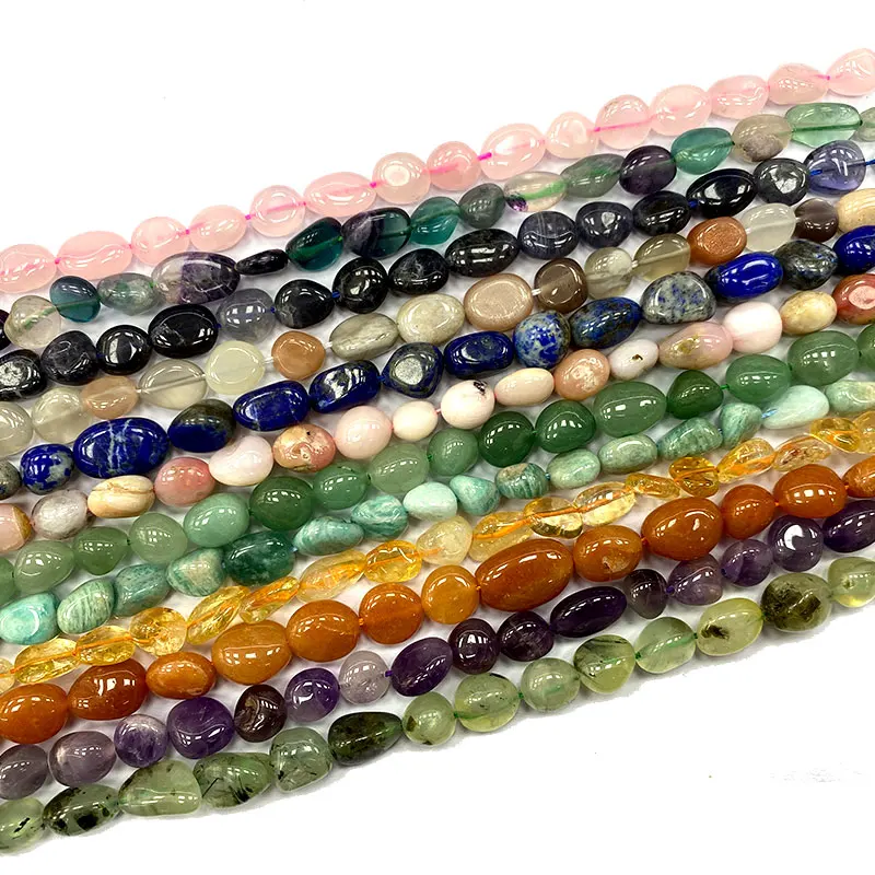 Fine 8-10mm Natural Stone Morganite Lapis Aventurine Agate Prehnite Spacer Beads Charms Diy Women Bracelet for Jewelry Making