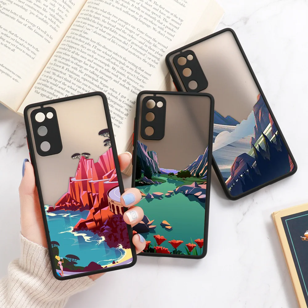 

Матовый чехол Mountain для Samsung A54 5G A55 A53 A52 S24 Ultra A35 A34 A33 A32 A13 A05 S23 S22 Plus S21 FE S20, мягкий чехол-бампер