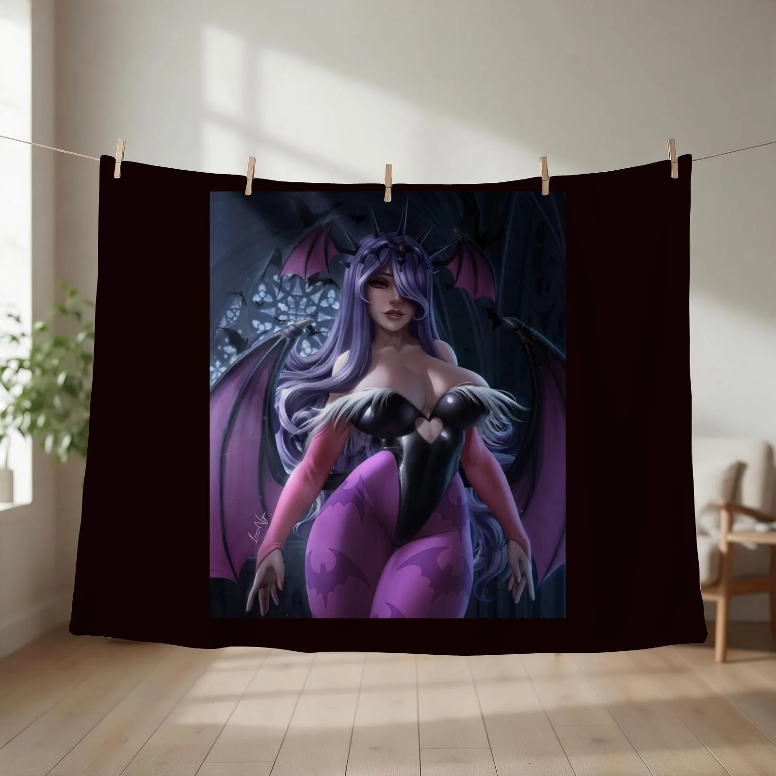 Morrigan Aensland Throw Blanket couch cozy soft plush fuzzy picnic outdoor blanket