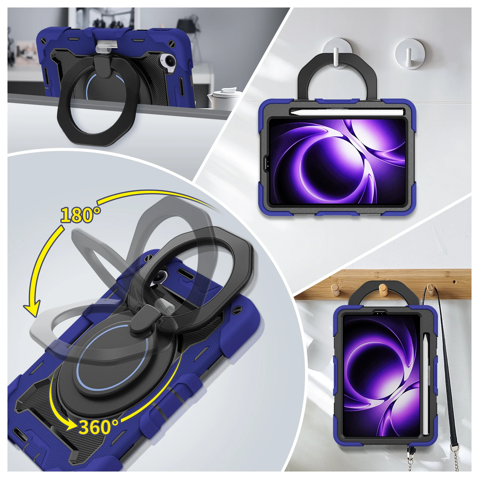 

Бронированный чехол с вращающейся ручкой на 360 градусов для Xiaomi Pad Mini 8,8 дюйма 8 7 6 5 Pro 11,2 дюйма 11,0 дюйма Redmi K Pad 2025 Сверхмощный чехол с подставкой