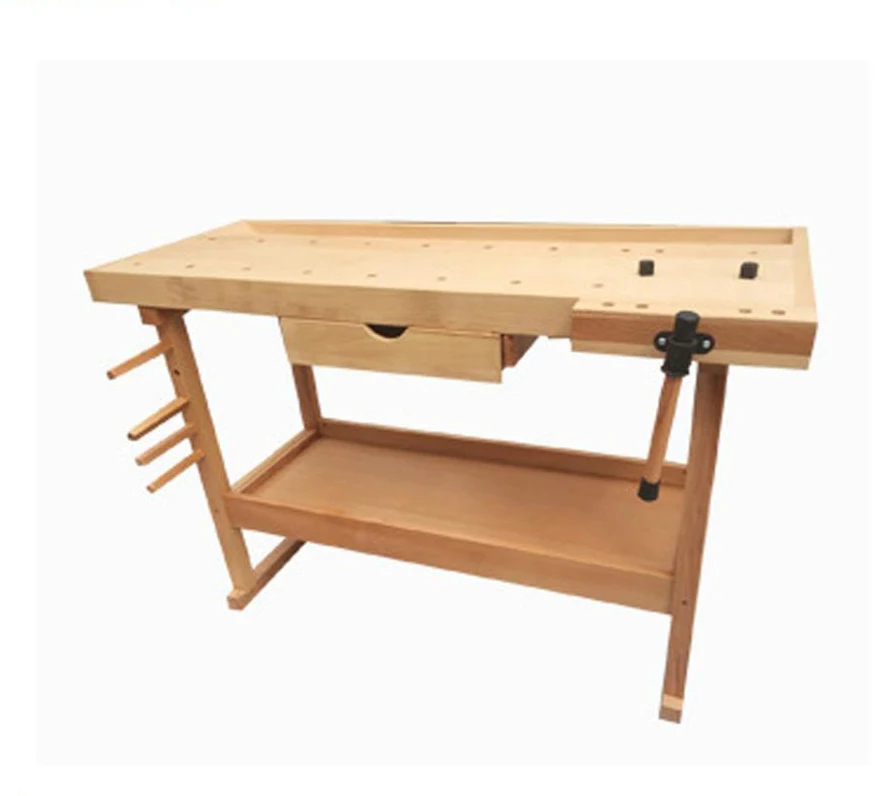 multifunction rubber wood woodworking workbench with vise